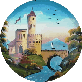 The castle on the base of my handbowl, by Tony Lewery